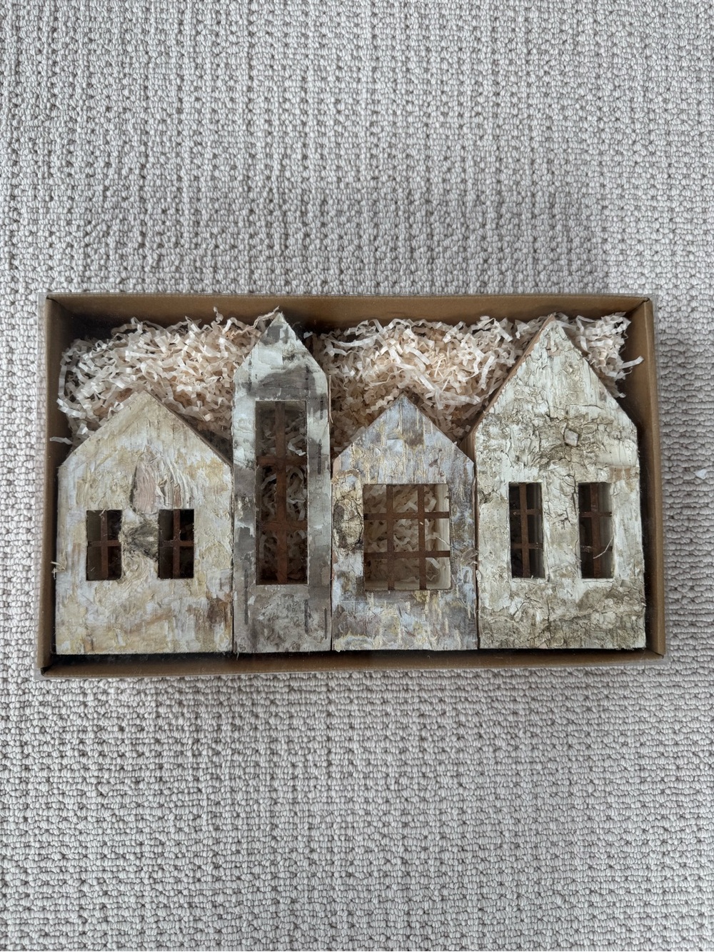 Creative Co-Op Birch Bark Houses New in Box!